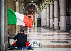 Bandiera Italiana sotto i portici